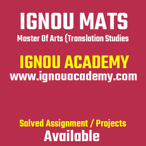 IGNOU MATS SOLVED ASSIGNMENT 2025